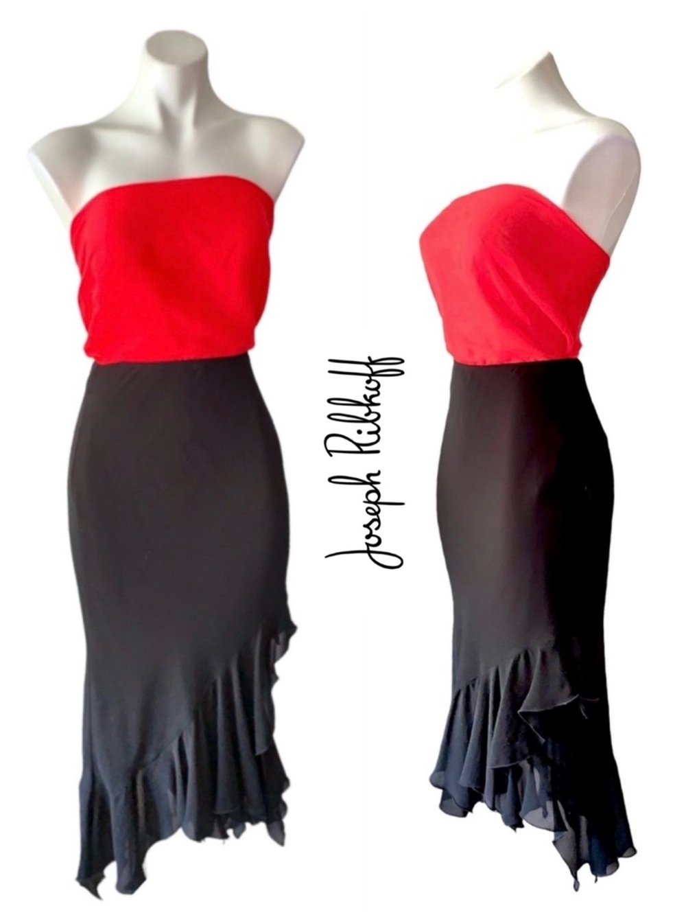 Joseph Ribkoff Tiered Ruffle Shark Bite Chiffon Skirt